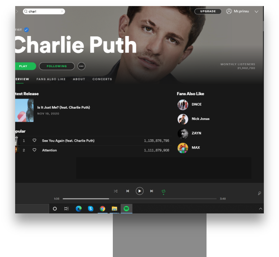 Spotify screen